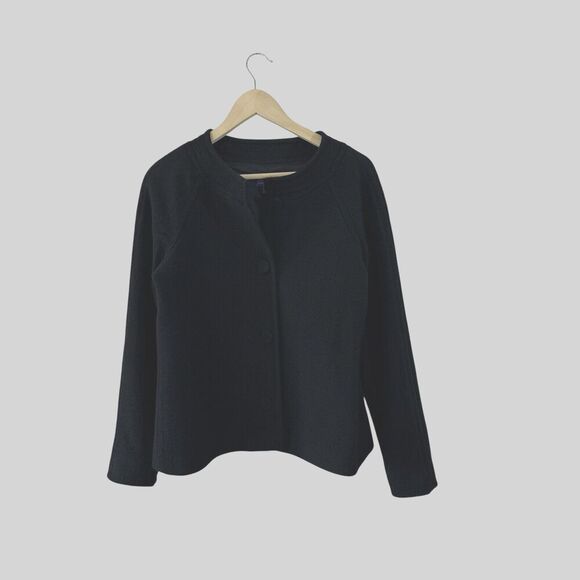 Pendleton Medium Merino Wool Button Jacket Black Wool Classic Lined Womens - Picture 1 of 10